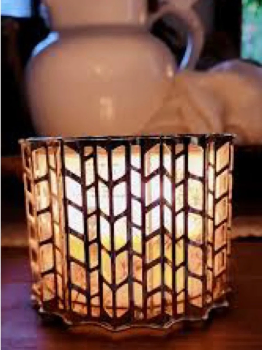 Bath & Body Works Metallic Grey Knitted Chevron 3 Wick Candle Holder Sleeve